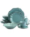 Elama Fleur De Lys 20-piece Dinnerware Set In Green