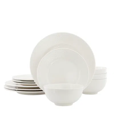 Elama Gemma 12-piece Dinnerware Set, Service For 4 In White