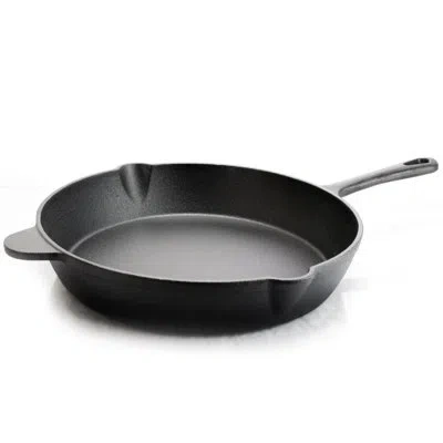 Elama General Store Addlestone 12-inch Preseasoned Round Cast Iron Frying Pan, Heavy-duty Skillet For Stov In Gray