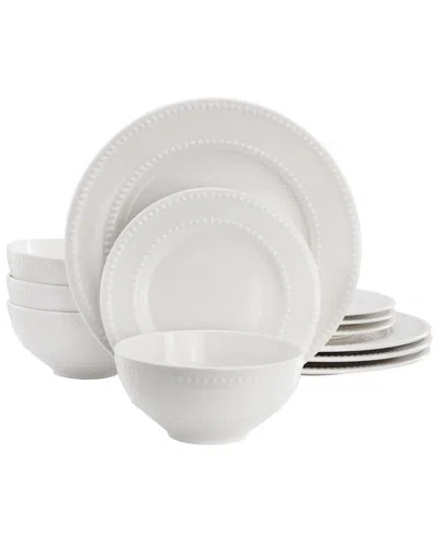 Elama Genevieve 12-piece Dinnerware Set, Service For 4 In White
