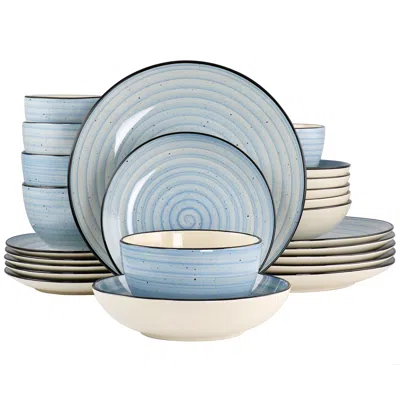 Elama Gia 24 Piece Round Stoneware Dinnerware Set
