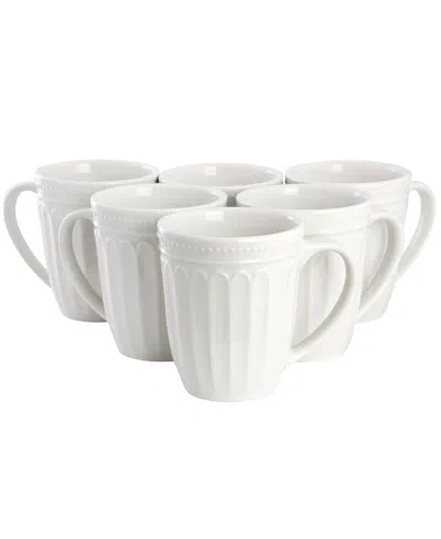 Elama Hansel Mugs, Set Of 6 In White