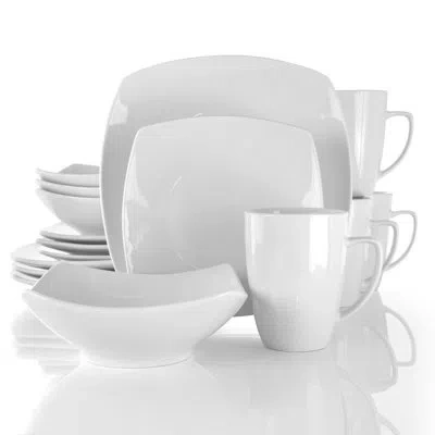 Elama Hayes 16 Piece Dinnerware Set, Service For 4 In White
