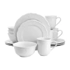 Elama Henryi 16 Piece 16-pc. Porcelain Dinnerware Set In White