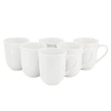 Elama Henryi 6 Piece 12 Ounce Porcelain Mug Set In White