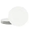 Elama Henryi 6pc Porcelain Dinner Plate Set In White