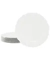 Elama Henryi 6pc Porcelain Dinner Plate Set In White