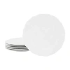 Elama Henryi 6 Piece 8.75 Inch Porcelain Salad Plate Set In White