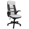 Elama High Back Adjustable Faux Leather And Fabric Office Chair In Dark Gray And Light Gray In White