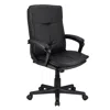Elama High Back Tufted Faux Leather Adjustable Office Chair In Black In Black