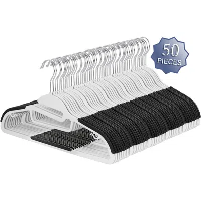 Elama Home 50 Piece Non Slip Hanger With U-slide In Black