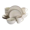 Elama Honey Ivory 16-pc. Stoneware Dinnerware Set In White