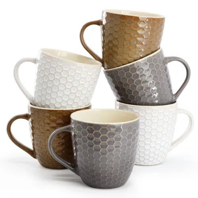 Elama Honeycomb Assorted 6-pc. Geometric Coffee Mug In Multi