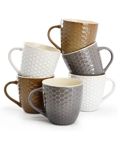 Elama Honeycomb Mugs, Set Of 6, Service For 6 In Multi
