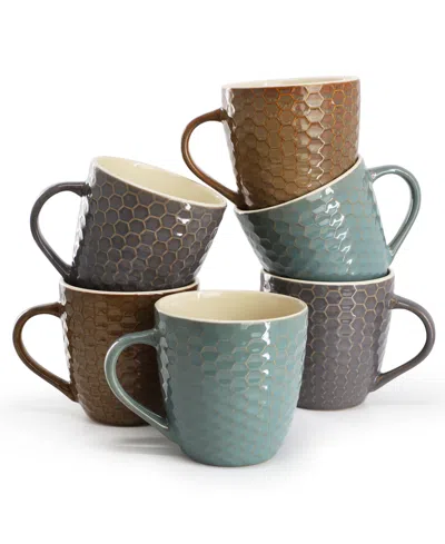 Elama Honeycomb Mugs, Set Of 6, Service For 6 In Multi
