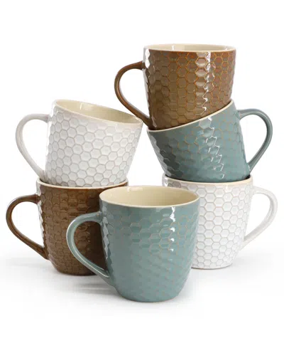 Elama Honeycomb Mugs, Set Of 6, Service For 6 In Multi