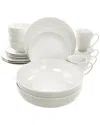 Elama Iris 18pc Porcelain Dinnerware Set With 2 Large Se