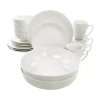 Elama Iris 32-pc. Porcelain Dinnerware Set In White