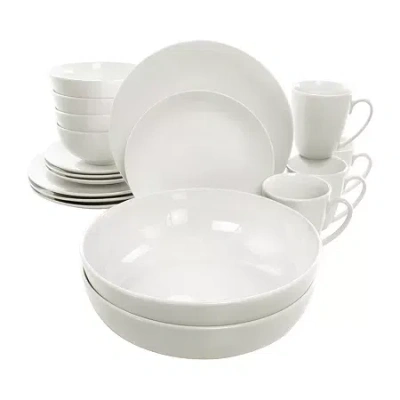 Elama Iris 32-pc. Porcelain Dinnerware Set In White