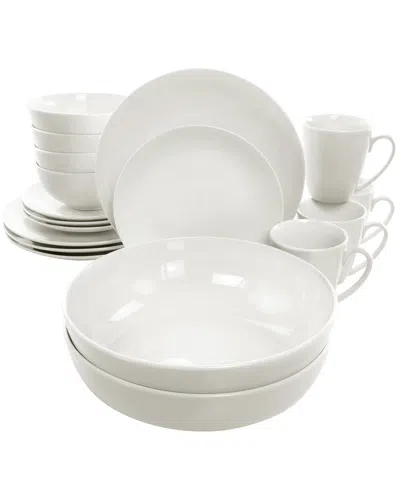 Elama Iris 32pc Porcelain Dinnerware Set With 2 Large Serving Bowls