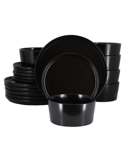 Elama Josh 18-piece Dinnerware Set, Service For 6 In Black