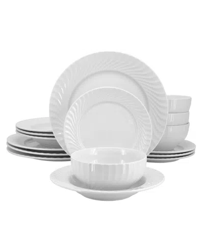 Elama Julia Scalloped 16-pc. Dinnerware Set, Service For 4 In White