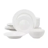 Elama Kim 16 Piece 16-pc. Porcelain Dinnerware Set In White