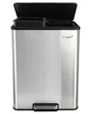 Elama Large 8 Gallon Split Step Trash Bin In Gray