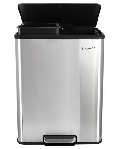 Elama Large 8 Gallon Split Step Trash Bin In Gray