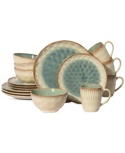 Elama Leann 16 Pc. Dinnerware Set, Service For 4 In Green