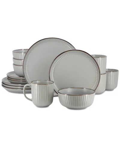 ELAMA LEO 16 PC. DINNERWARE SET, SERVICE FOR 4