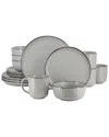 Elama Leo Light Grey 16pc Stoneware Dinnerware Set