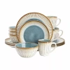 Elama Louann 16-pc. Stoneware Dinnerware Set In Blue