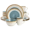Elama Louann 16 Piece Stoneware Dinnerware Set In Multi