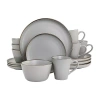 Elama Louis 16-pc. Stoneware Dinnerware Set In Gray