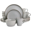 Elama Louis 16 Piece Stoneware Dinnerware Set In White