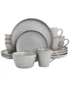 Elama Louis 16-pc. Stoneware Dinnerware Set In Gray