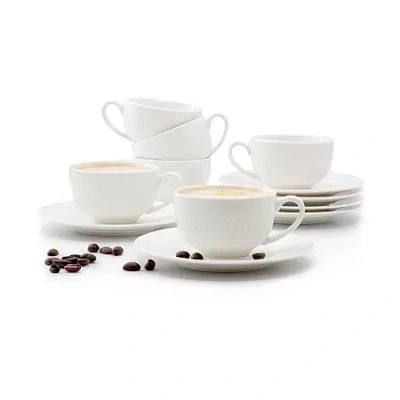 Elama Luna 12 Piece 3 Ounce Espresso Cup In White