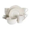 Elama Luna 16-pc. Stoneware Dinnerware Set In White