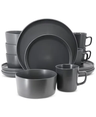 Elama Luxmatte 16 Pc. Dinnerware Set, Service For 4 In Gray