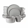Elama Luxmatte 16-pc. Stoneware Dinnerware Set In Gray