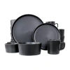 Elama Luxmatte 20-pc. Stoneware Dinnerware Set In Black