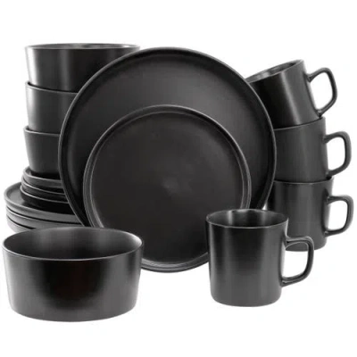 ELAMA ELAMA LUXMATTE BLACK 16 PIECE DINNERWARE SET