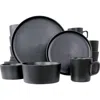 Elama Luxmatte Black 20 Piece Dinnerware Set In Black