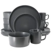 Elama Luxmatte Dark Grey 16 Piece Dinnerware Set In Gray