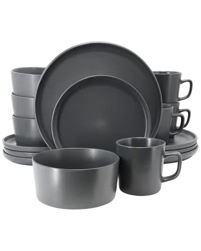 ELAMA ELAMA LUXMATTE DARK GREY 16PC DINNERWARE SET