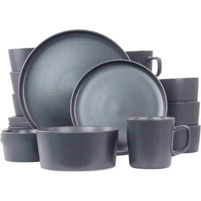 ELAMA ELAMA LUXMATTE DARK GREY 20 PIECE DINNERWARE SET