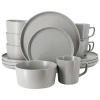 Elama Luxmatte Light Grey 16 Piece Dinnerware Set In Gray