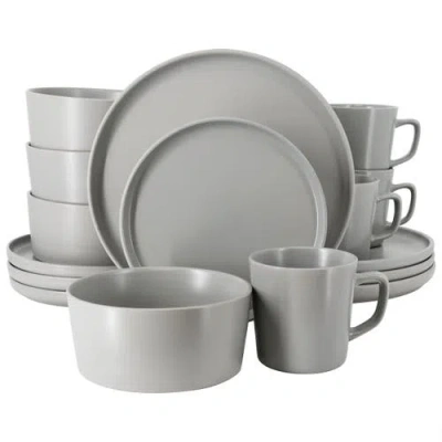 ELAMA ELAMA LUXMATTE LIGHT GREY 16 PIECE DINNERWARE SET