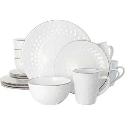 ELAMA ELAMA LUXURIOUS MEDICI PEARL 16 PIECE DINNERWARE SET WITH SETTING FOR 4